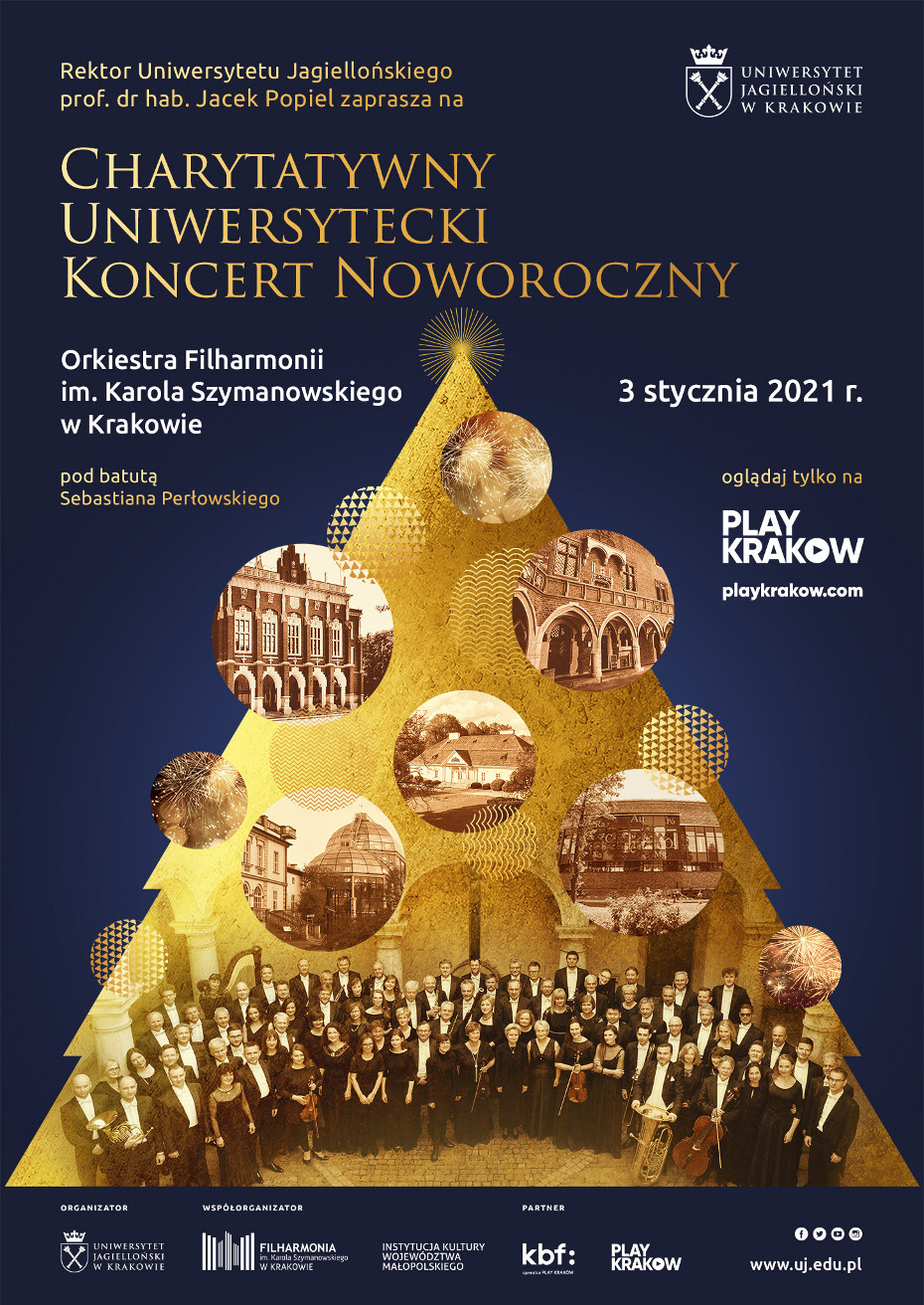 Plakat Charytatywnego Uniwersyteckiego Koncertu Noworocznego